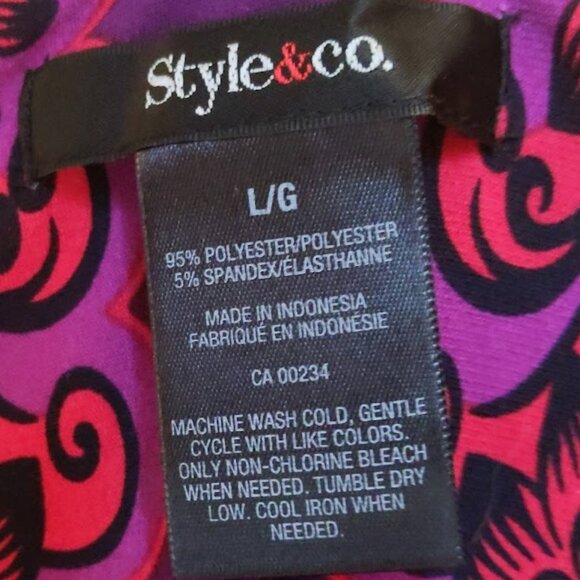 Style and Co. Long Floral Pattern Blouse with Tags - Picture 2 of 4